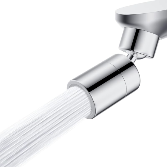 NSF/ANSI/CAN 61 Certified Faucet Aerator, Kitchen Sink Aerator, 2 Water Flow CUPC Certification 360-degree Swivel Faucet Extender, 55/64 Inch Female Thread, Water Saving-Chrome Finish